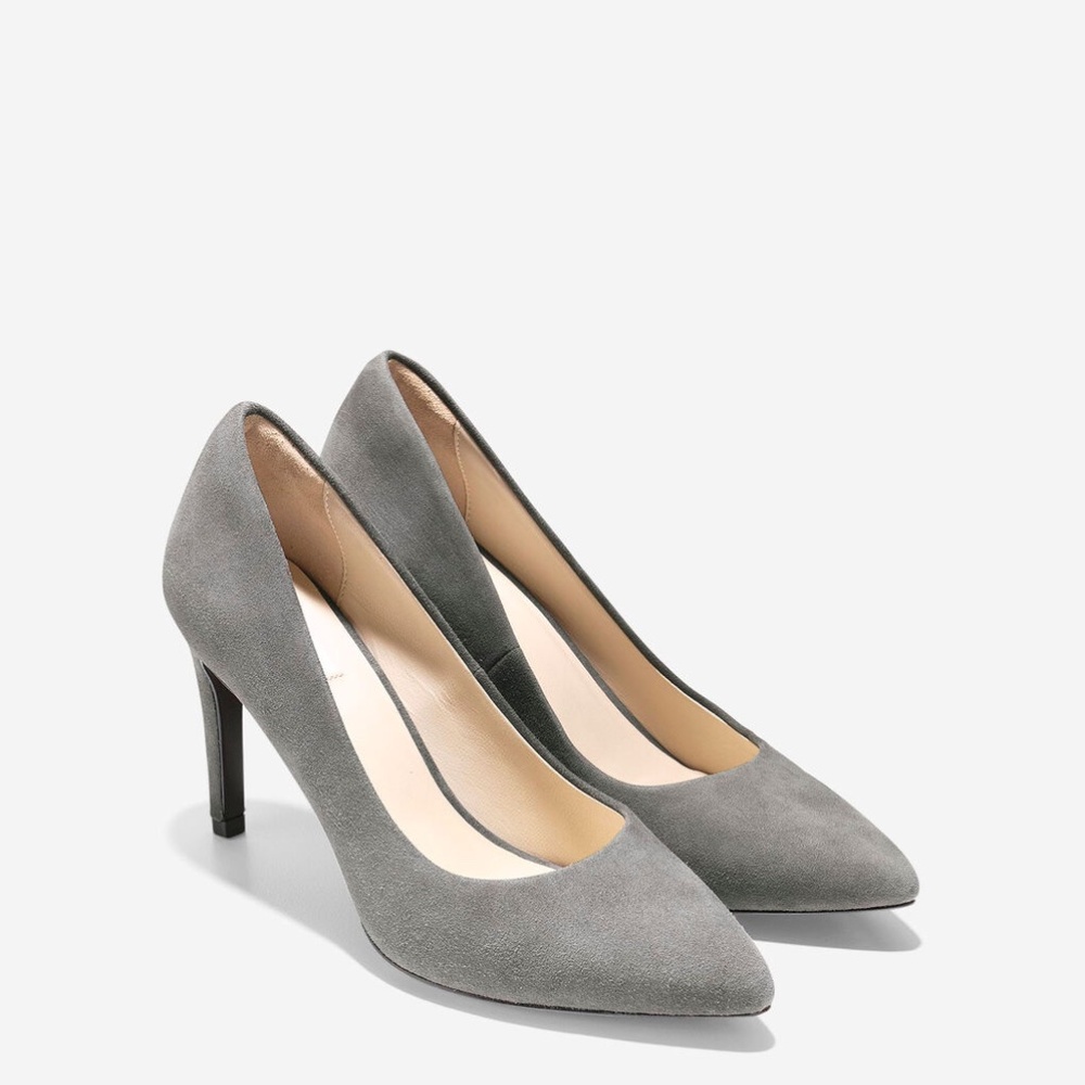 Cole Haan Eliza Grand Pump in gray suede